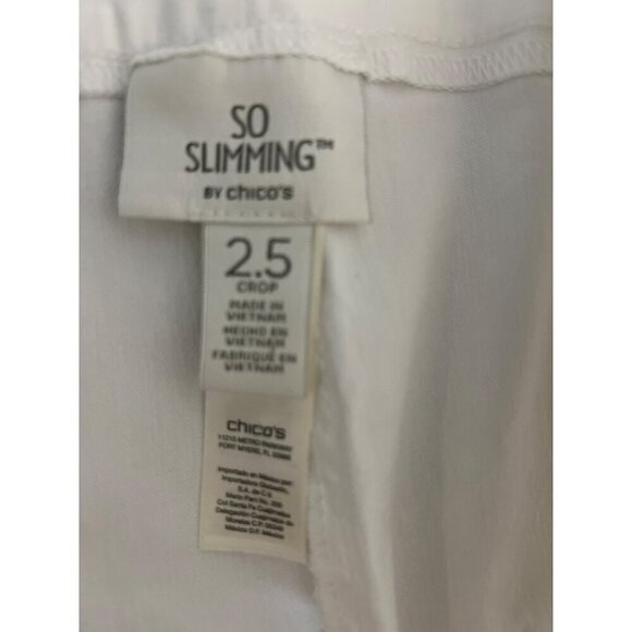 Chico's Sz 2.5 (US L 14) So Slimming White Pants Excellent Condition Beachy Midw - Picture 8 of 9